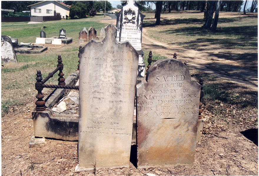 Lock and Graham graves in Wilberforce Cemetery, Cathy McHardy 2010 